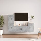 vidaXL Komplet TV omaric 4-delni betonsko siv inženirski les | Shoptok.si