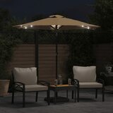  Vrtni suncobran s čeličnom šipkom LED smeđesivi 225x225x212 cm | Eponuda.ba
