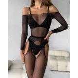Ženski sexy komplet Starlight, Crni