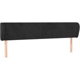 The Living Store vzglavje z ušesi črno 183x23x78/88 cm žamet - vzglavje, (21418388) | Shoptok.si