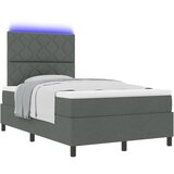 vidaXL Box Spring Krevet s Madracem & LED Tamno Siva 120x200 cm Tkanina Cijene
