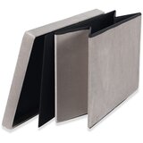  Sklopivi tabure XL s gumbima - 60x38x38cm baršun bež | shoptok.hr
