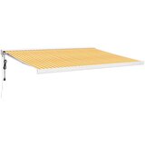 Tenda na uvlačenje žuto-bijela 4 x 3 m od tkanine i aluminija | shoptok.hr