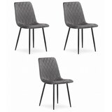  Set od 3 stolice TURIN od tamnosivog baršuna | shoptok.hr