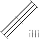  Rešetka za prozor 174 x 45 cm Čelik s prahom premazan Crna | shoptok.hr