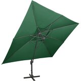  Konzolni vrtni suncobran s dvostrukim vrhom 400 x 300 cm zeleni | shoptok.hr