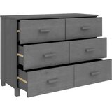  Komoda HAMAR tamnosiva 113 x 40 x 80 cm od masivne borovine | shoptok.hr
