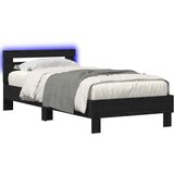  Krevetna konstrukcija s LED svjetlom Crni hrast 80 x 200 cm | shoptok.hr