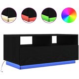  Klub stolić s LED svjetlima crni hrast 90x49x40 cm | Eponuda.com