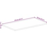 Stolna ploča 110x70x2,5 cm pravokutna masivno grubo drvo manga | shoptok.hr