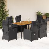  7-dijelni vrtni blagovaonski set s jastucima crni od poliratana | shoptok.hr