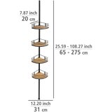Wenko 24756100-Ugaona polica DOLCEDO 31x20 cm nerđajući čelik/crna/braon | Eponuda.com
