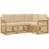  Set vanjskih sofa 4 pcs Bijela i bež 187,5 x 128,5 x 73 cm | shoptok.hr