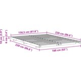  Posteljni okvir Voščeno rjava 160 x 220 cm Trdna borovina | Shoptok.si