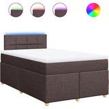 vidaXL Box spring postelja z vzmetnico temno rjav 120x200 cm blago, (21273563) Cene