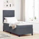 vidaXL Box Spring postelja z vzmetnico temno siva 80x200 cm žamet | Shoptok.si