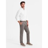 Ombre Men's REGULAR FIT chino pants with fine texture - gray | shoptok.hr