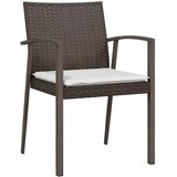  Vrtne stolice s jastucima 4 kom smeđe 56,5x57x83 cm poliratan | shoptok.hr