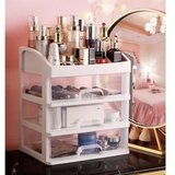 Soulima prozirni organizator za kozmetiku s 3 ladice 27 x 23,5 x 17 cm Slike