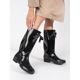 GOODIN Women's black patent high wellingtons | shoptok.hr