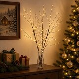  LED bakrena ukrasna božićna grana 3 kom. Smeđa 62 cm Čelik - Smeđa (topla bijela) LED svjetlo od bakrene žice Cijene