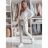 DStreet Spodnie damskie materiałowe chinosy z paskiem ROSSALI jasnoszare | Shoptok.si