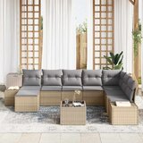  Sjedeća garnitura za vrt 8 kom. Bež i svijetlo siva poliratan 319 x 209 x 85 cm | shoptok.hr