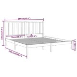 Posteljni okvir bel iz trdnega lesa 160x200 cm, (20645408) | Shoptok.si