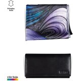 PRINC LEATHER Ženski poklon set ešarpa i novčanik, Crni Cene