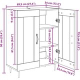  Strani šal Črna Orehovina 69,5 x 34 x 90 cm Konstruiran les, (5000217194) | Shoptok.si