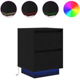  Noćni ormarići s LED svjetlima 2 kom crni 38x34x50 cm | shoptok.hr