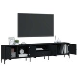 TV omarica s predalom črna 200x25x44 cm inženirski les | Shoptok.si