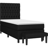vidaXL Krevet s oprugama i madracem crni 90x200 cm od tkanine | shoptok.hr