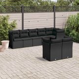  8-dijelni set vrtnih sofa od poliratana s jastucima crni | shoptok.hr