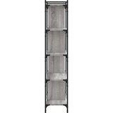  Regal za knjige s 5 razina siva boja hrasta 76x32x158 cm drveni | shoptok.hr