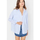 Trendyol Blue Striped Shirt Cene