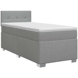  Boxspring krevet s madracem Svjetlosiva 90 x 190 cm Tkanina - Svjetlosiva 90 x 190 cm Prošiveno gumbima | shoptok.hr