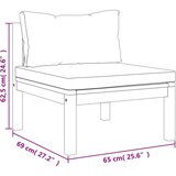 Modularna srednja sofa s krem bijelim jastucima bagremovo drvo | shoptok.hr