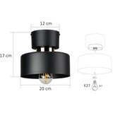 plafonsko svetlo ignia 1xE27/60W/230V crna/zlatna | Eponuda.com