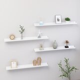  Zidne police 4 kom visoki sjaj bijele 80 x 9 x 3 cm | shoptok.hr