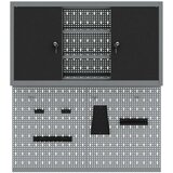  3-dijelni alatni ormar i set zida s pločicama crna metalna | shoptok.hr