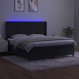  box spring s madracem LED crni 160x200 cm baršun | shoptok.hr