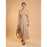 Sinsay Midi haljina na naramenicama s ukrasnim rukavima | shoptok.hr