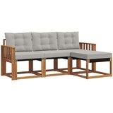  Set vanjskih sofa 4 kom. Prirodna i svijetlo siva | shoptok.hr