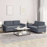  2-dijelni set sofa s jastucima tamnosivi baršunasti | shoptok.hr