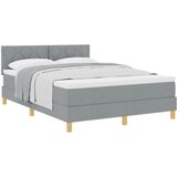 vidaXL postelja s škripcem z vzmetnico Svetlo siva 140x200 cm Tkanina, (22083566) | Shoptok.si