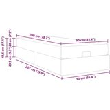 vidaXL Konstrukcija postelje z vzmetnico Taupe 90 x 200 cm blago | Shoptok.si