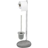 Wenko 19494100 - WC četka PEBBLE STONE 23,5x70 cm sjaj. hrom/siva/saten | Eponuda.com