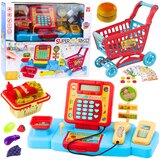 Trgovina za igru sa košarom i kolicima te puno pribora - plava | Shoptok.si