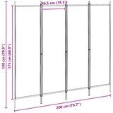  4-panelni pregradni zid Bež 200 x 180 cm Tkanina | shoptok.hr